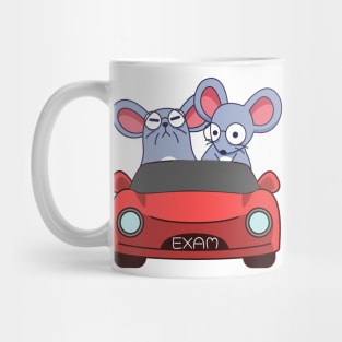 Mouse taking the driving license exam Mug